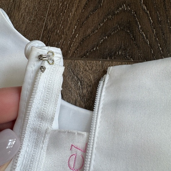 David’s Bridal Flower Girl Dress. St. Tropez brand, girls size 5.  White. - Picture 11 of 13